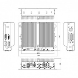 Embedded Fanless PC GEN. 11 i3,i5,i7 fanless pc. For DIN rail mounting Wide Temperature,TPM 2.0,  Secure Boot