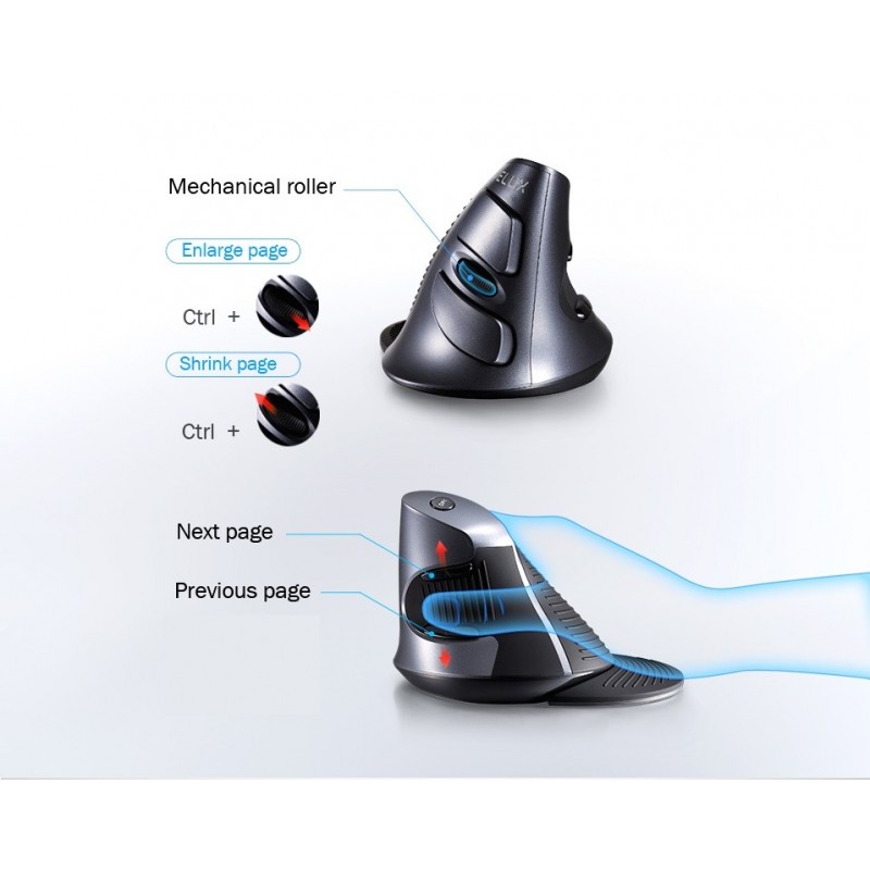 Ergonomic wireless USB mouse - Avoid pain in the shoulder and back