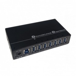 7-port USB3.0 HUB, in a metal case. Powered by external 12VDC