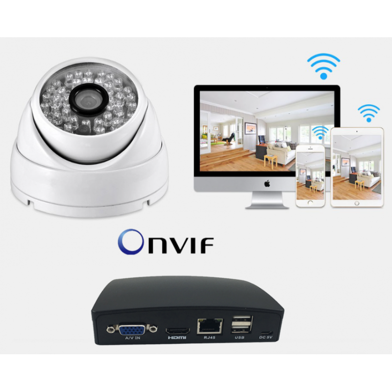 Mini NVR 4CH 5MP for IP-kamera videoopptaker H.265