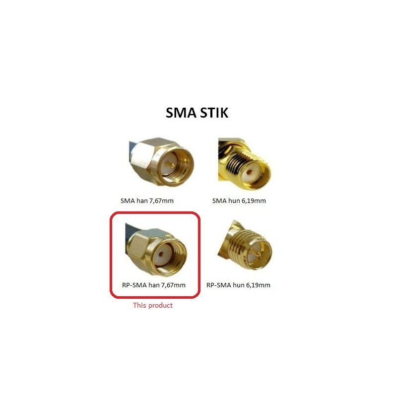 2,4 GHz stubantenne for Wifi / BT