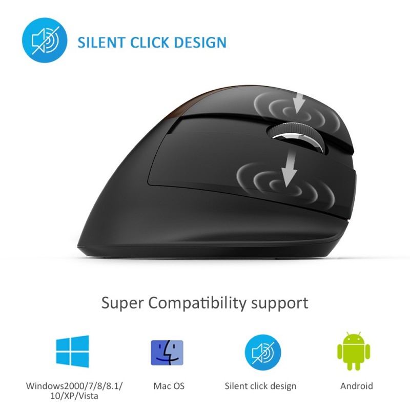 Ergonomisk mus med 6 knapper