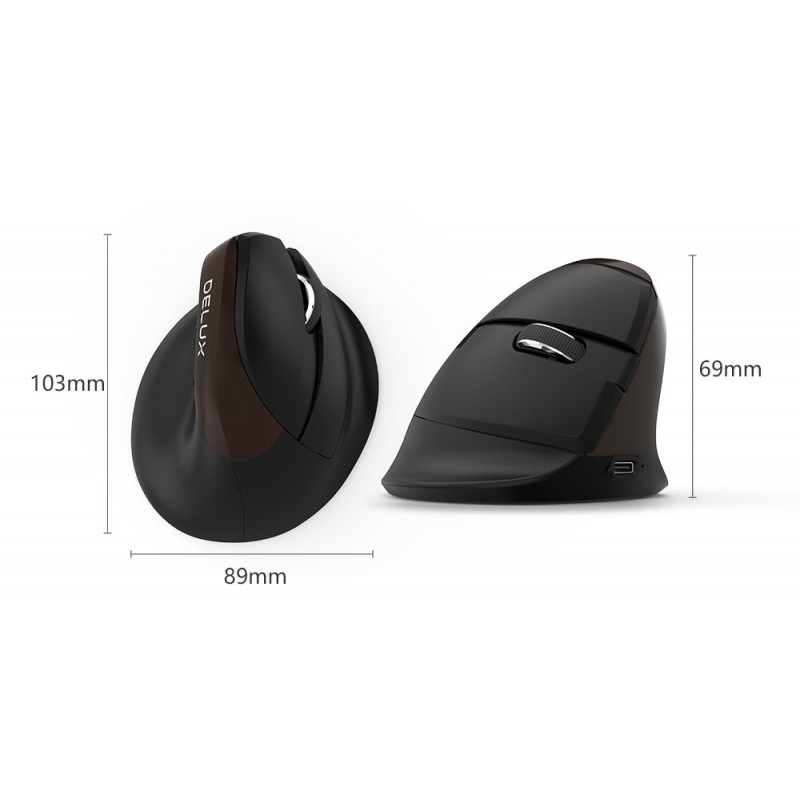 Ergonomisk mus med 6 knapper