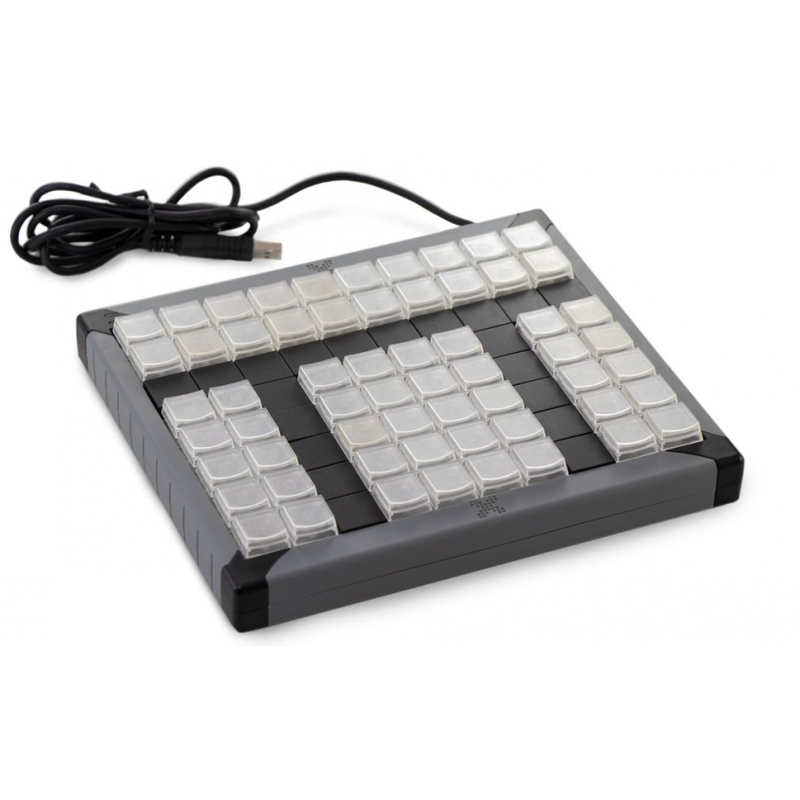 60 Key Programmable KVM keyboard. Send pure USB HID codes. Lift off key-cap for legends. USB.