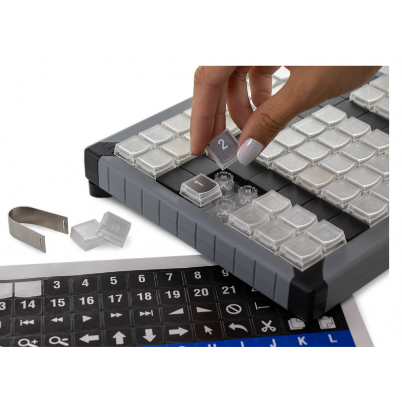 60 Key Programmable KVM keyboard. Send pure USB HID codes. Lift off key-cap for legends. USB.