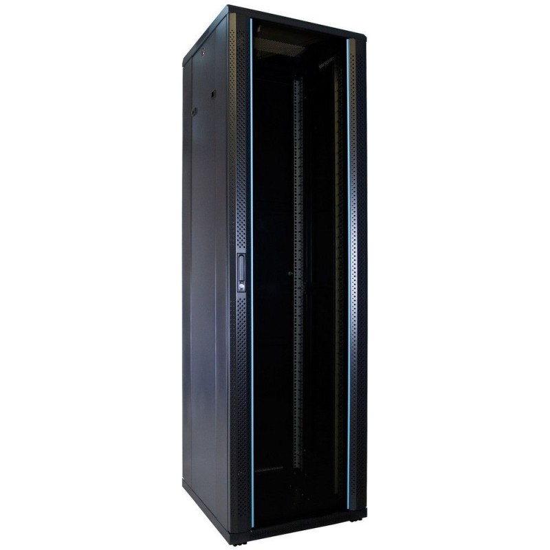 42U Rack cabinet 60x60cm glass door Complete, Black