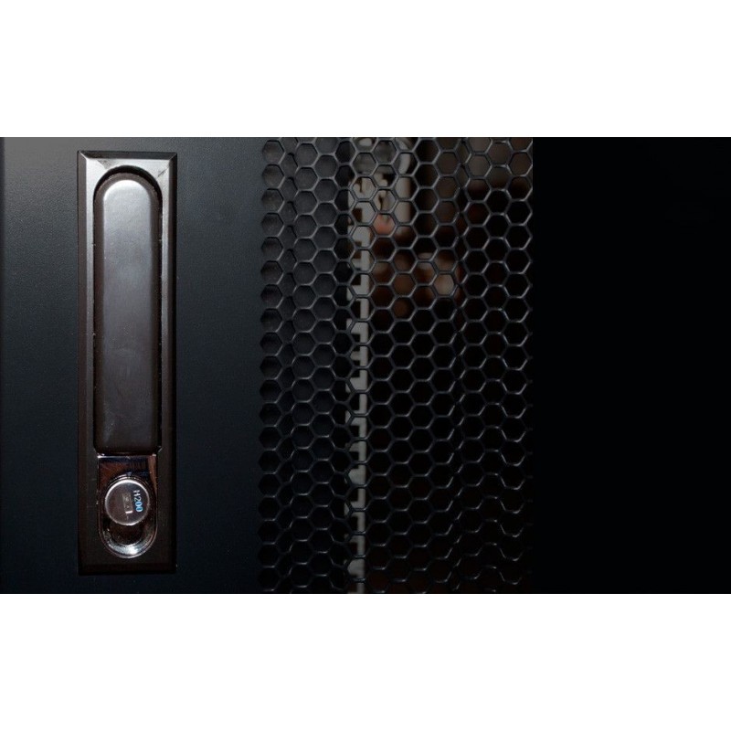 42U Rack cabinet 60x60x200cm Perforated front and back door Complete, Black