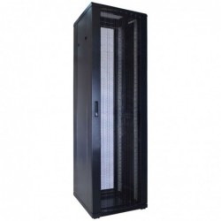 42U Rack cabinet 60x60x200cm Perforated front and back door Complete, Black
