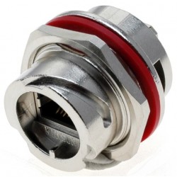 Waterproof RJ45 chassis mount connector - IP68 rated, (13/16"-UNEF28)