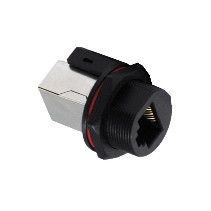 RJ45 connector, IP69K waterproof, with RJ45 female/female. UTP 21mm thread