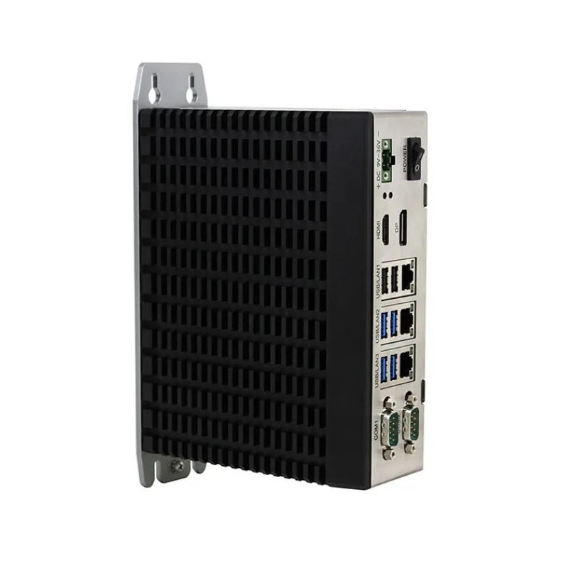 DIN-montert industriell innebygd PC med Celeron J6412, 3x LAN, 2x COM, 6x USB