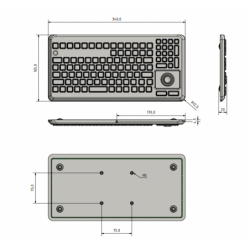 IP68 VESA Mini USB Keyboard with trackball mouse industrial, medical, laboratory Cleaning with alcohol, acetone etc.
