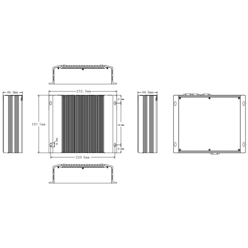 Industriell vifteløs innebygd PCIntel® i7 CPU, 4x RS232/422/485, 4x LAN, 4x USB vifteløs 4xEthernet POE USB