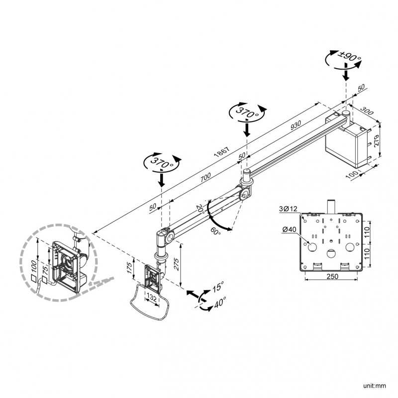 Hospital LCD TV/ Monitor Arm ( HA-308 . HA-326 )