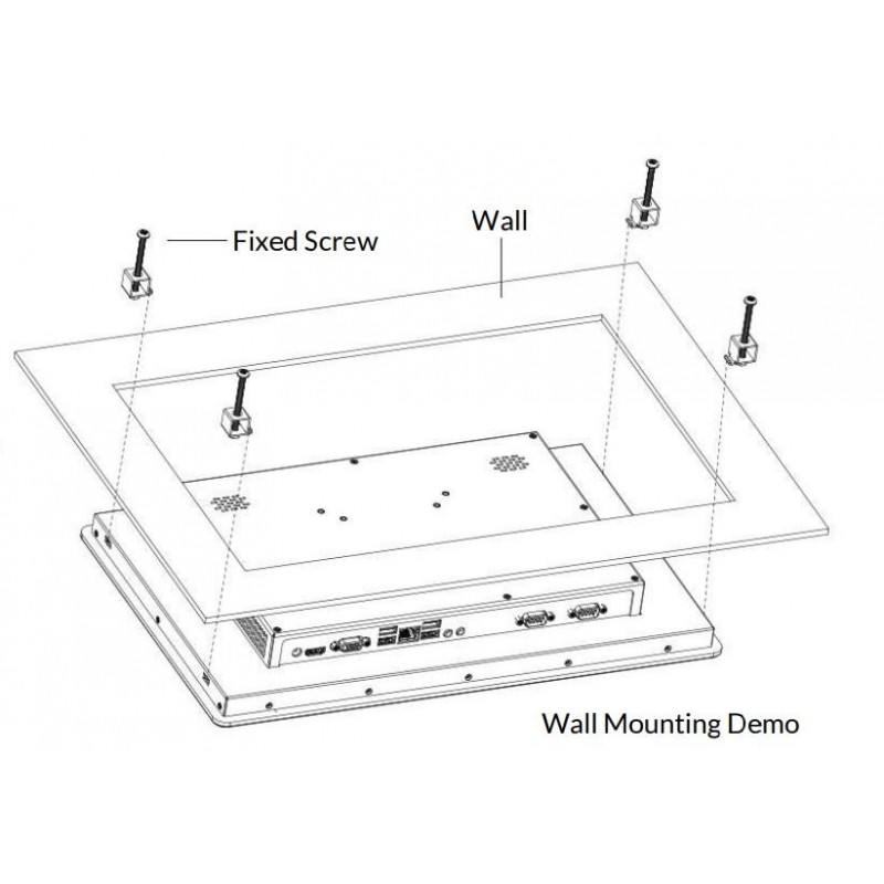 15,6" TFT-panel PC I3, 1000nits, Høy lysstyrke for sollysbruk, Touch, RS232/422/485