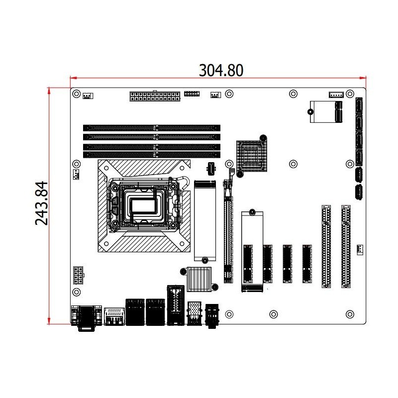 Industrielt ATX hovedkort 10GBit Ethernet, Quad-skjerm, USB 3.2, Long Life, 4K, GPU Støtte virtuell GFX-SR-IOV, RS232