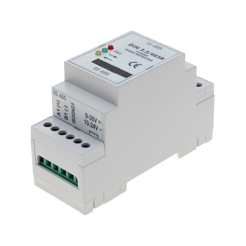 Isoleret RS485 repeater til DIN-skinne montage, optisk isolationfor...
