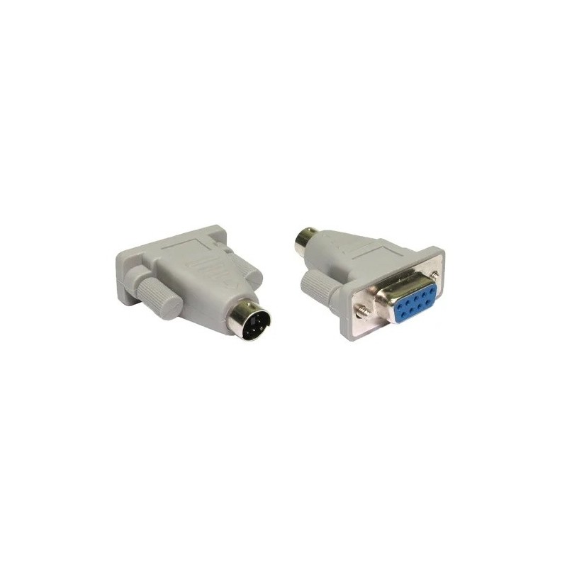 SUBD DB9 female plug to MINI DIN6 male plug, PS2 male adapter