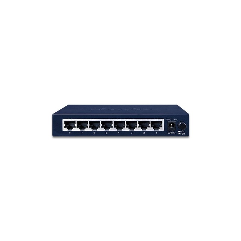 8-ports gigabit-svitsj med PoE, 5Vdc-forsyning