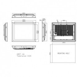 17" panel PC screen with projected touch for use in sunlight 1000nits
