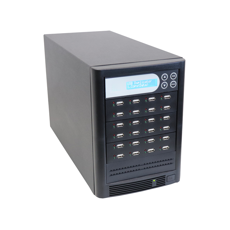 USB duplikator hvor 1 master kopieres over på 23 tomme USB flash stick