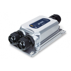 IP67 tight Gigabit PoE++ injector (60W) PoE + Data. 24 -56VDC input POE step up 24vdc to 48/56Vdc POE step up