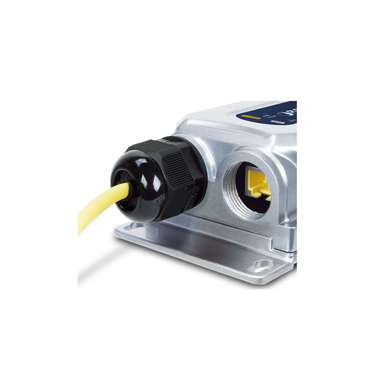 IP67 tight Gigabit PoE++ injector (60W) PoE + Data. 24 -56VDC input POE step up 24vdc to 48/56Vdc POE step up