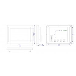 10.1" vandtæt IP66 og vandalsikker skærm i rustfrit stål, Full IP66/IP69K, VGA og HDMI - DANBIT