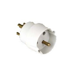Schuko plu adapter for Danish plug with ground - Used for electrical appliances with Schuko plug