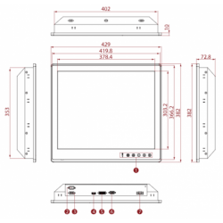 19 Marine Approved Panel Monitor - DNVGL-CG-0339 IP66 Touch