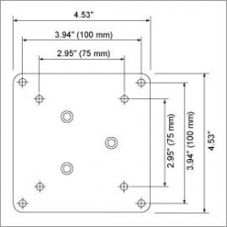 TFT Monitor screen holder for 19" Rack - Black VESA 75/100