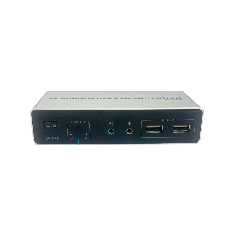 2-porter 4K@60Hz Dual Head HDMI og DisplayPort KVM-svitsj, 3840 x 2160 60Hz, USB2.0