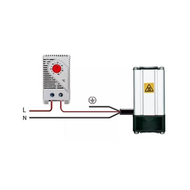 24V dc heating element with fan DIN bracket
