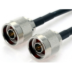 Coax cable N-male to N-male, antenna cable 50 ohm, black, 5 meters, LLC200