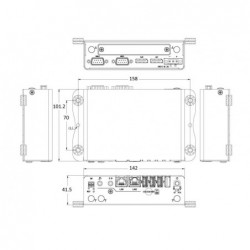 Fanless Embedded PC UL approved certified Celeron PC SIM, RS232,TPM 2.0, 2xDP Dual display