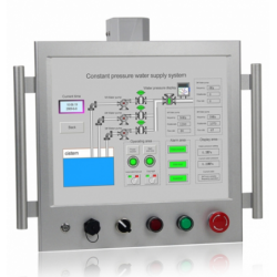 Robust 17" HMI, Panel PC with touch screen IP65 with control buttons and power switch on the front