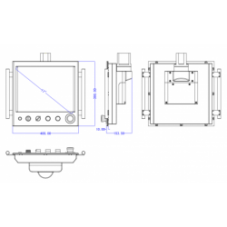 Robust 17" HMI, Panel PC with touch screen IP65 with control buttons and power switch on the front