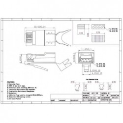 Network-ready RJ45 plug with pass-through cat.8 7 6a shielded STP Gold plated Quality