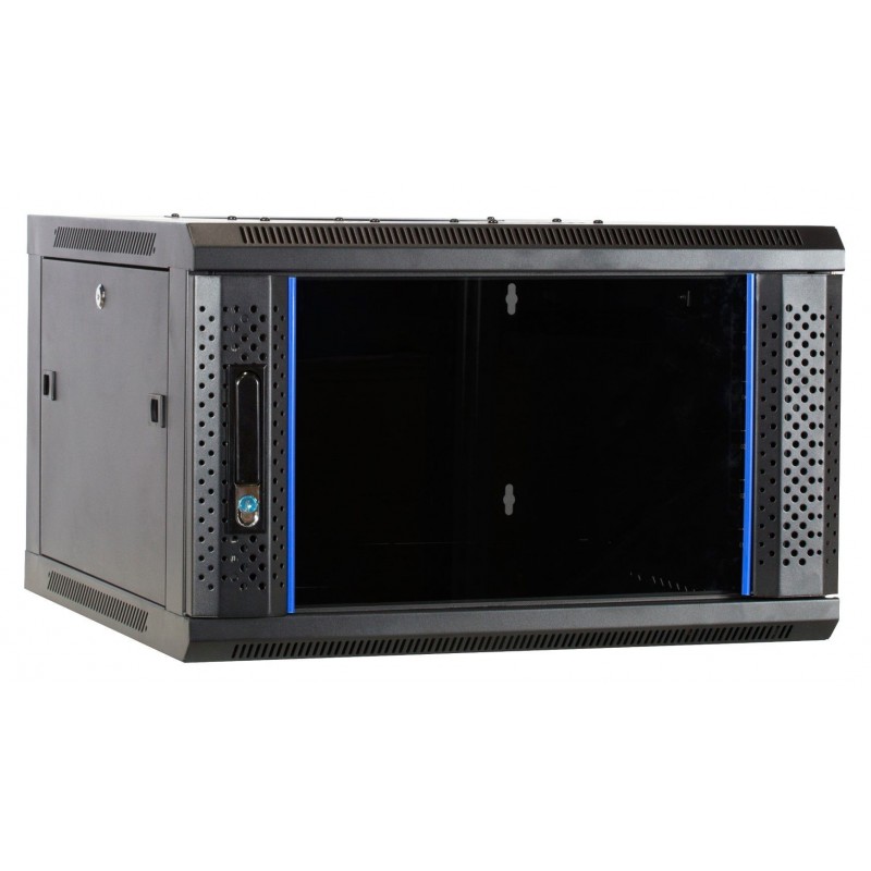 6U 19" rack cabinet | 60 cm deep | Black