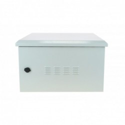 6U 19" outdoor rack, 60cm deep, with fans installed. IP55 sealed