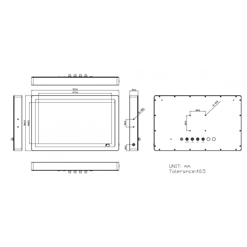 Industrial Waterproof Full IP66 Panel PC With Touch CPU I3 / I5 highnits 1000nits Steel 304/316