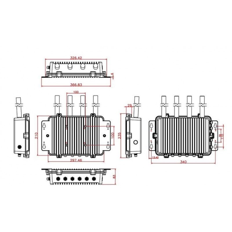 Vanntett IP65/67 vifteløs innebygd PC, 12/24/36Vdc, Wifi, LTE VESA
