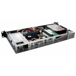 1U 19" Rackmount chassis MINI-ATX ½ depth BLACK