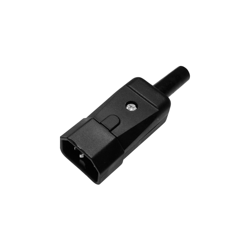 C14 IEC device male connector for cable. 10A