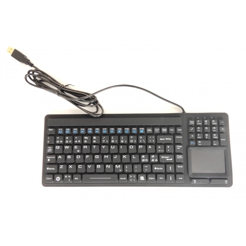 IP68 close keyboard - alcohol cleaning in 80% alcoholic - Black - USB - Corona virus