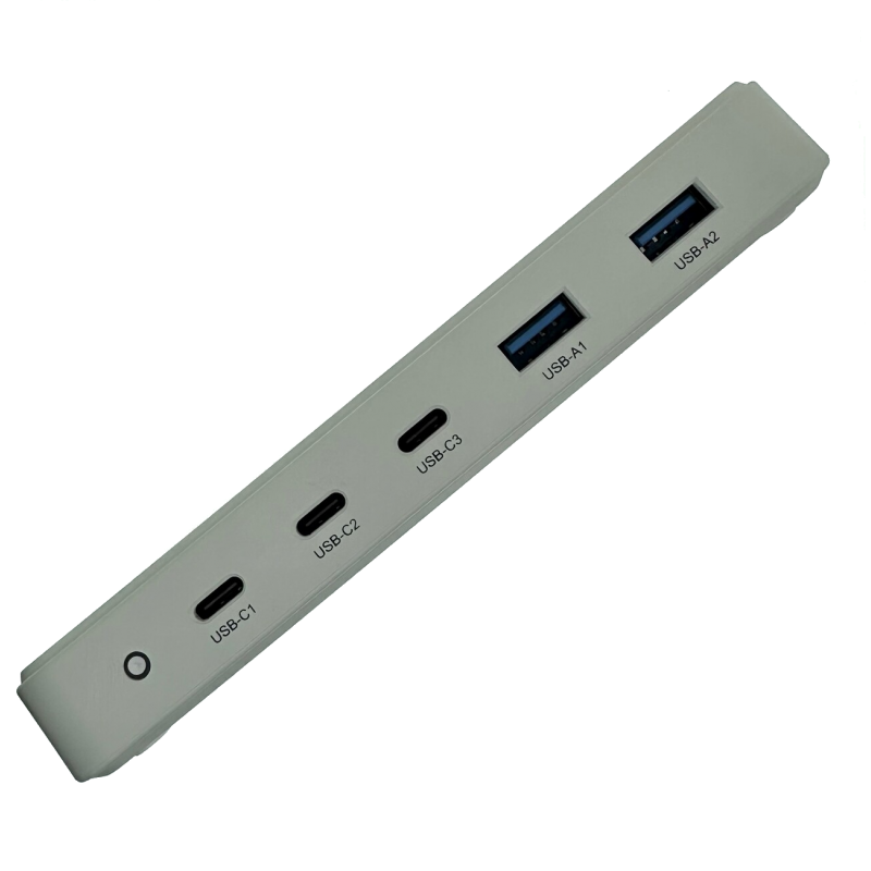 GaN PD USB-lader 3 USB-C, 2 USB-A, 5 porter 120 Watt hurtiglader