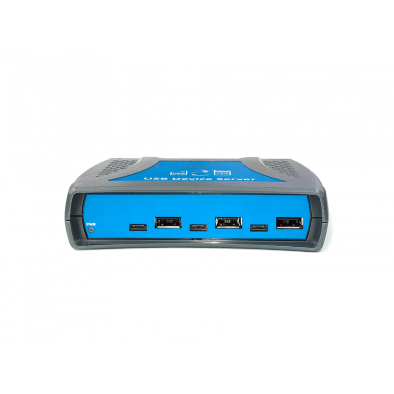 8-porters USB-A, USB-C enhetsserver TCPI/IP DIN-montering USB over Ethernet-hub hvor som helst