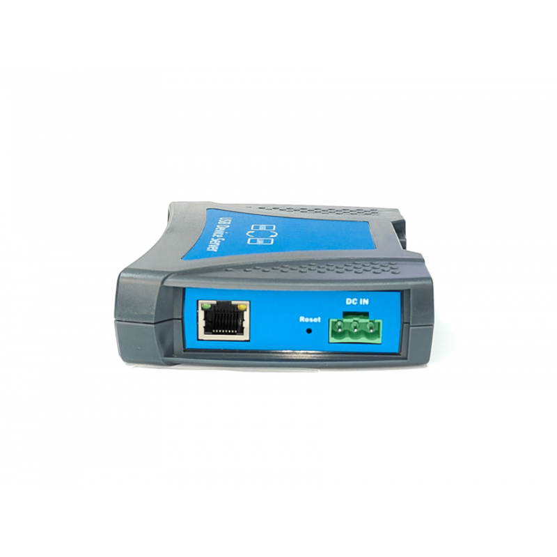 8-porters USB-A, USB-C enhetsserver TCPI/IP DIN-montering USB over Ethernet-hub hvor som helst