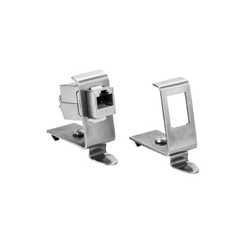 RJ45 DIN adapter for 1xRJ45 Keystone modul metall