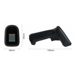 1D, 2D QR handheld barcode scanner with Bluetooth and 2.4GHz. With display.